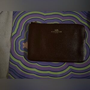 Coach Dark Brown Leather Men's Clutch